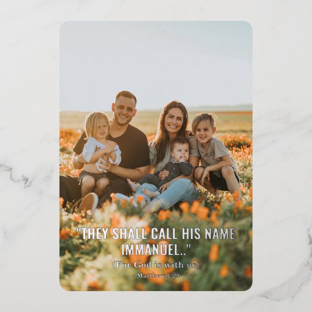 (God is with us) Christian Foil Christmas Card (Front)