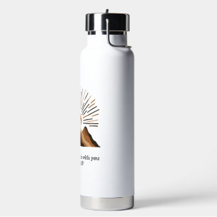 God is with you – Joshua 1:9   Boho mountains, min Water Bottle