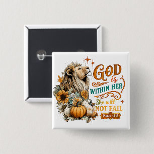 God Is Within Her...  15 Cm Square Badge