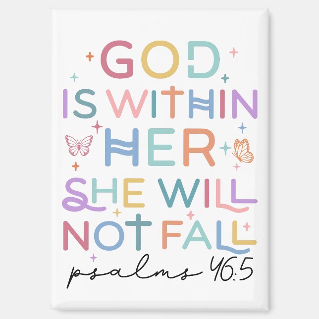 God Is Within Her Bible Verse Magnet (Front)