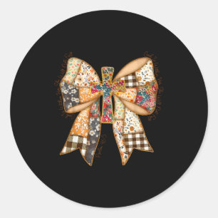 God Is Within Her Coquette Cross Bow Christian Tha Classic Round Sticker