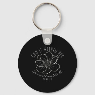 God Is Within Her Fall Autumn Key Ring