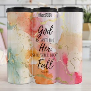 God Is Within Her Fall Thermal Tumbler