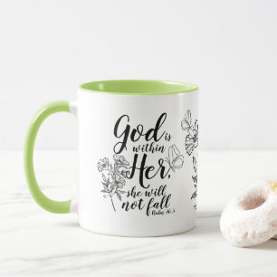 God is Within Her Psalm 46:5 Bible Verse Gift Mug