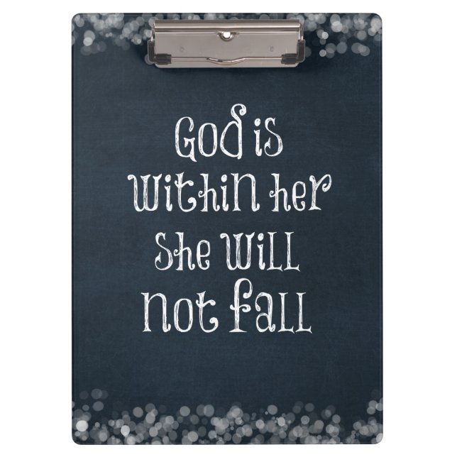 God is Within Her, She Will Not Fall Bible Verse Clipboard (Front)