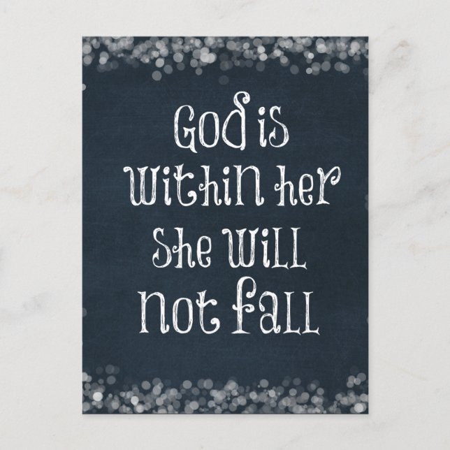 God is Within Her, She Will Not Fall Bible Verse Postcard (Front)