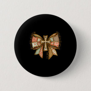 God Is Within Her She Will Not Fall Coquette Bow C 6 Cm Round Badge
