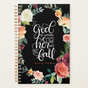 God is within her, she will not fall - Encourage Planner