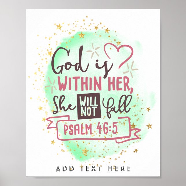 God Is Within Her She Will Not Fall FAITH Girls Poster (Front)