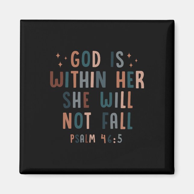 God Is Within Her She Will Not Fall Fall Autumn Magnet (Front)