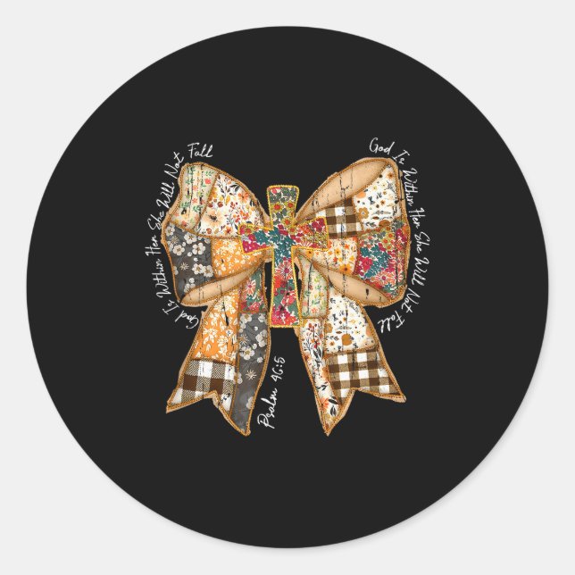 God Is Within Her She Will Not Fall, Jesus, Christ Classic Round Sticker (Front)