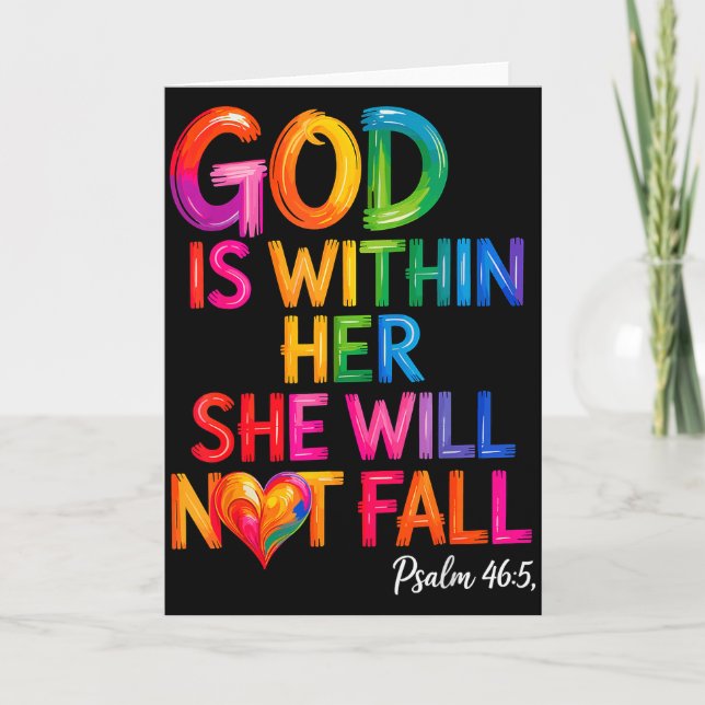 God Is Within Her She Will Not Fall Psalm 46-5  Card (Front)