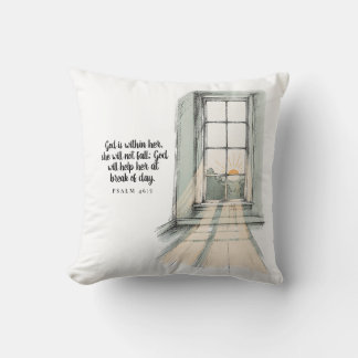 God Is Within Her, She Will Not Fall - Psalm 46:5 Cushion