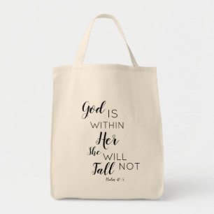 God Is Within Her She Will Not Fall Tote Bag