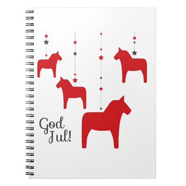 God jul! Dala Horse Notebook (Front)