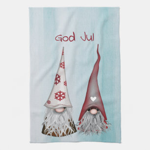God Jul Gnome Kitchen Hand Towel