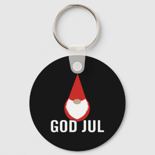God Jul Gnome Tomte Merry Christmas Key Ring