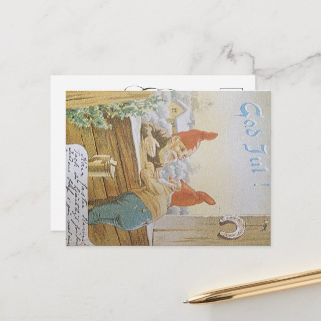 God Jul Helgkort  Holiday Postcard (Front/Back In Situ)