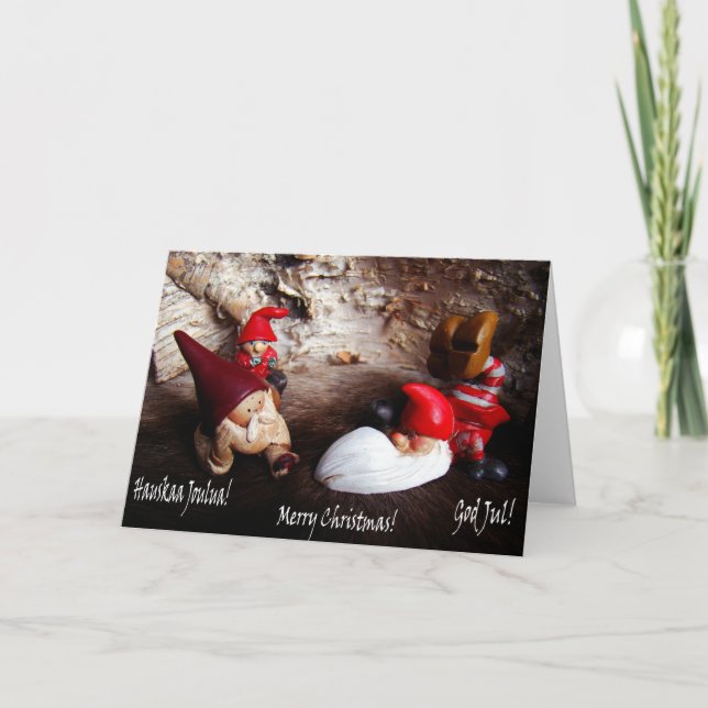 God Jul ~ Merry Christmas ~ Hauskaa Joulua Holiday Card (Front)