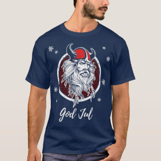 God Jul Merry Christmas Norway Sweden Viking Xmas  T-Shirt