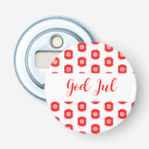 God Jul Merry Christmas Scandinavian pattern gift Bottle Opener