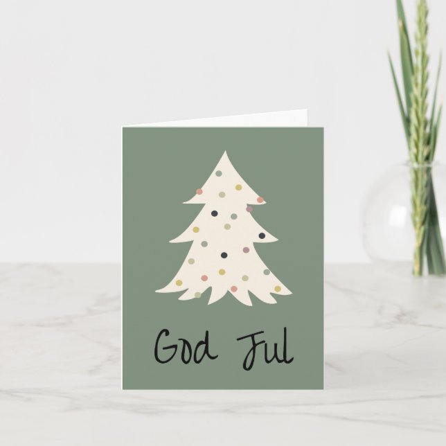 God Jul, Norwegian Christmas  Card (Front)