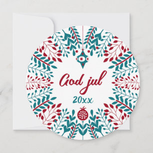 God jul, Norwegian Christmas Greeting Holiday Card