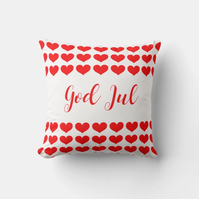 God Jul Scandinavian Christmas gift for friend mum Cushion (Front)