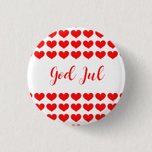 God Jul Scandinavian Christmas gift volunteer  3 Cm Round Badge