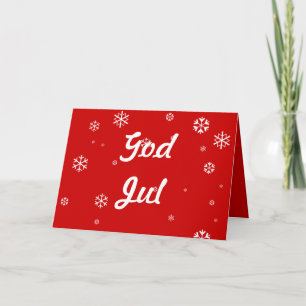 God Jul Snowflakes Holiday Card