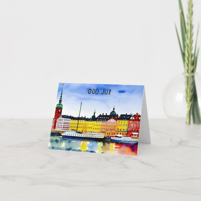 God Jul, Swedish Christmas  Card (Front)