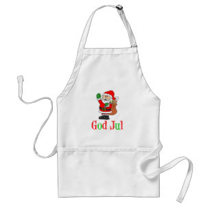 God Jul Swedish Christmas Santa Adult Apron