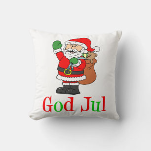 God Jul Swedish Christmas Santa Cushion