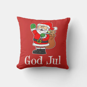God Jul Swedish Christmas Santa Cushion