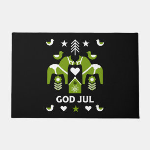 God Jul Swedish Folk Art      Doormat