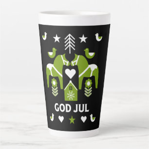 God Jul Swedish Folk Art Latte Mug
