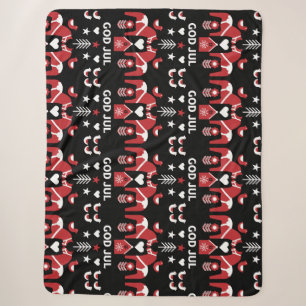 God Jul Swedish Folk Art    Sherpa Blanket