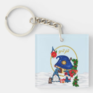 God Jul Swedish Gnomes Key Ring