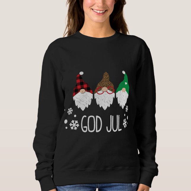 God Jul Swedish Merry Christmas Norwegian Cute Gno Sweatshirt (Front)