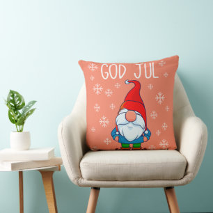 God Jul, Swedish Tomte Gnome, Scandinavian Merry Cushion