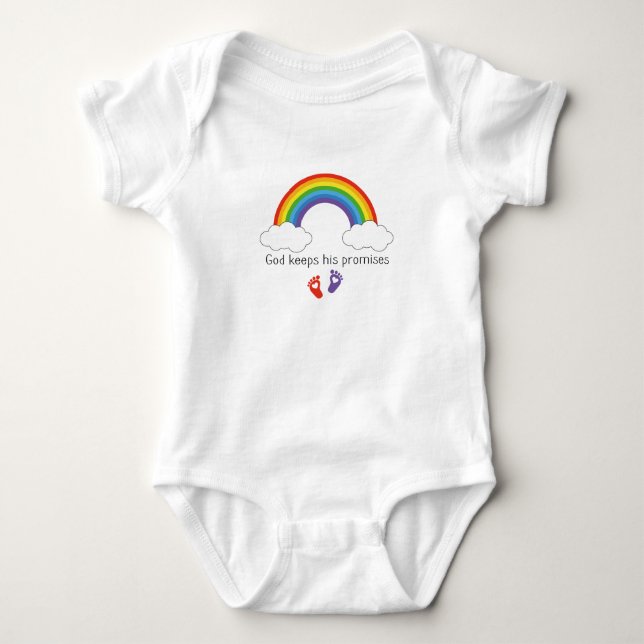 God keeps his promises Rainbow infant gown (Front)