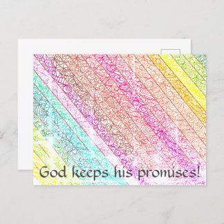 "God Keeps His Promises!" Rainbow Postcard