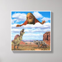 God Killing the Dinosaurs Canvas Print Wall Art 