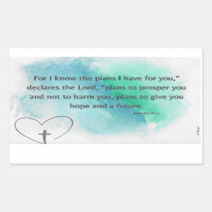 God Knows My Plans  Rectangular Sticker