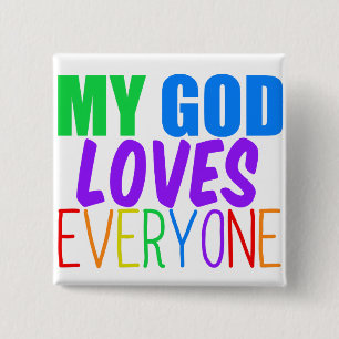 God LGBT 15 Cm Square Badge