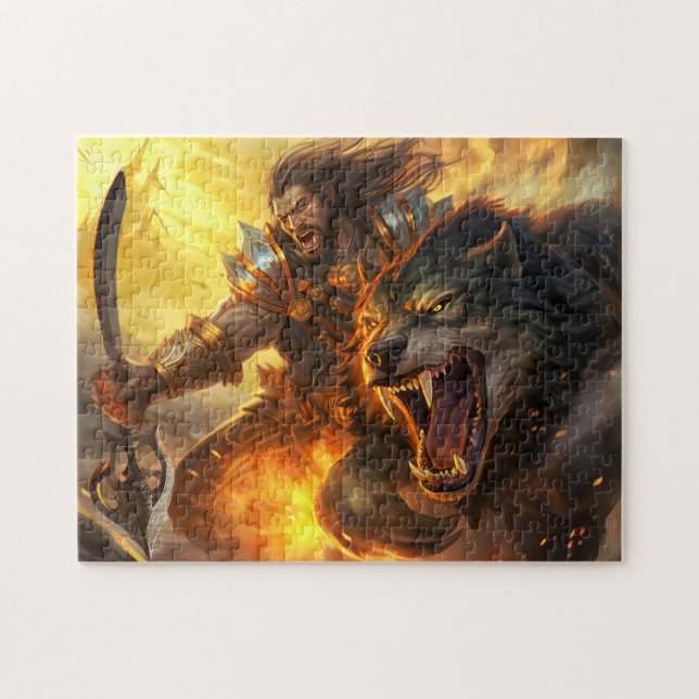 God Loki unchained the Fenris Wolfs Jigsaw Puzzle (Horizontal)