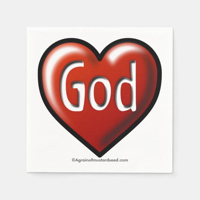 God love heart napkin (Front)