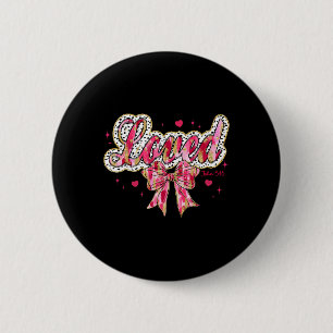 God Loved The World Hearts Bow Christian Valentine 6 Cm Round Badge