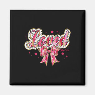 God Loved The World Hearts Bow Christian Valentine Magnet