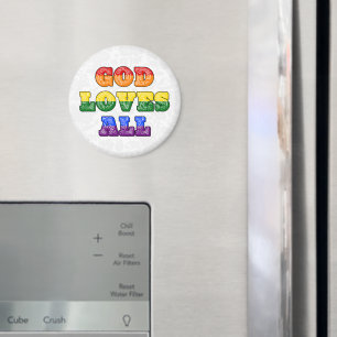 "God Loves All" Gay/LGBTQIA+/Queer Christian Pride Magnet